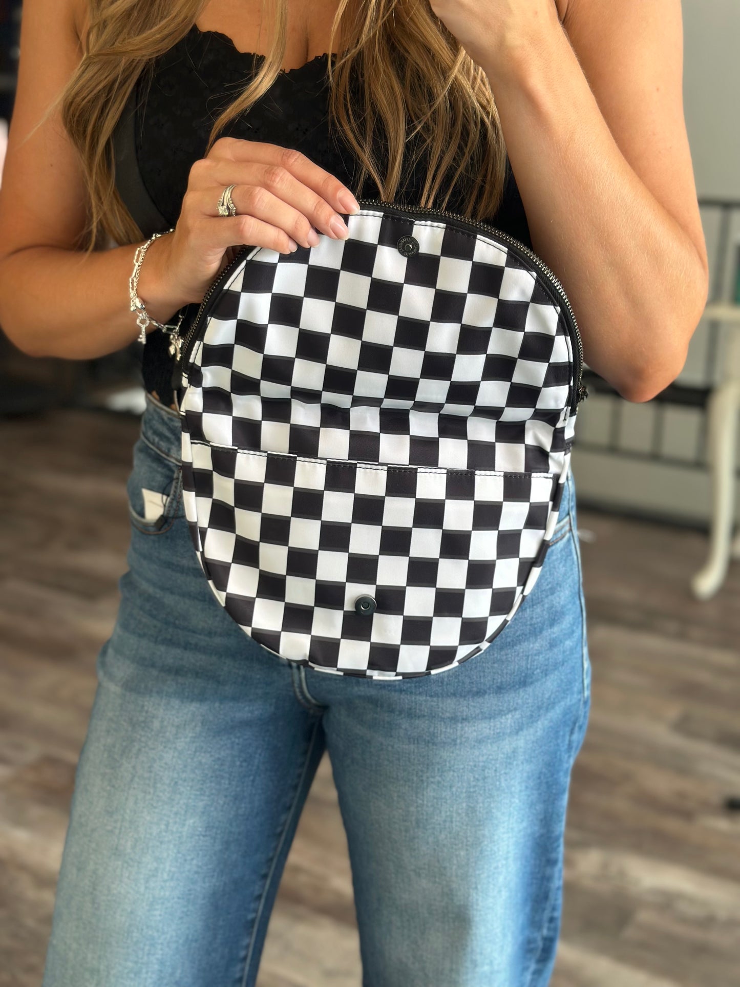 For The Hustle Sling Bag - Checkered