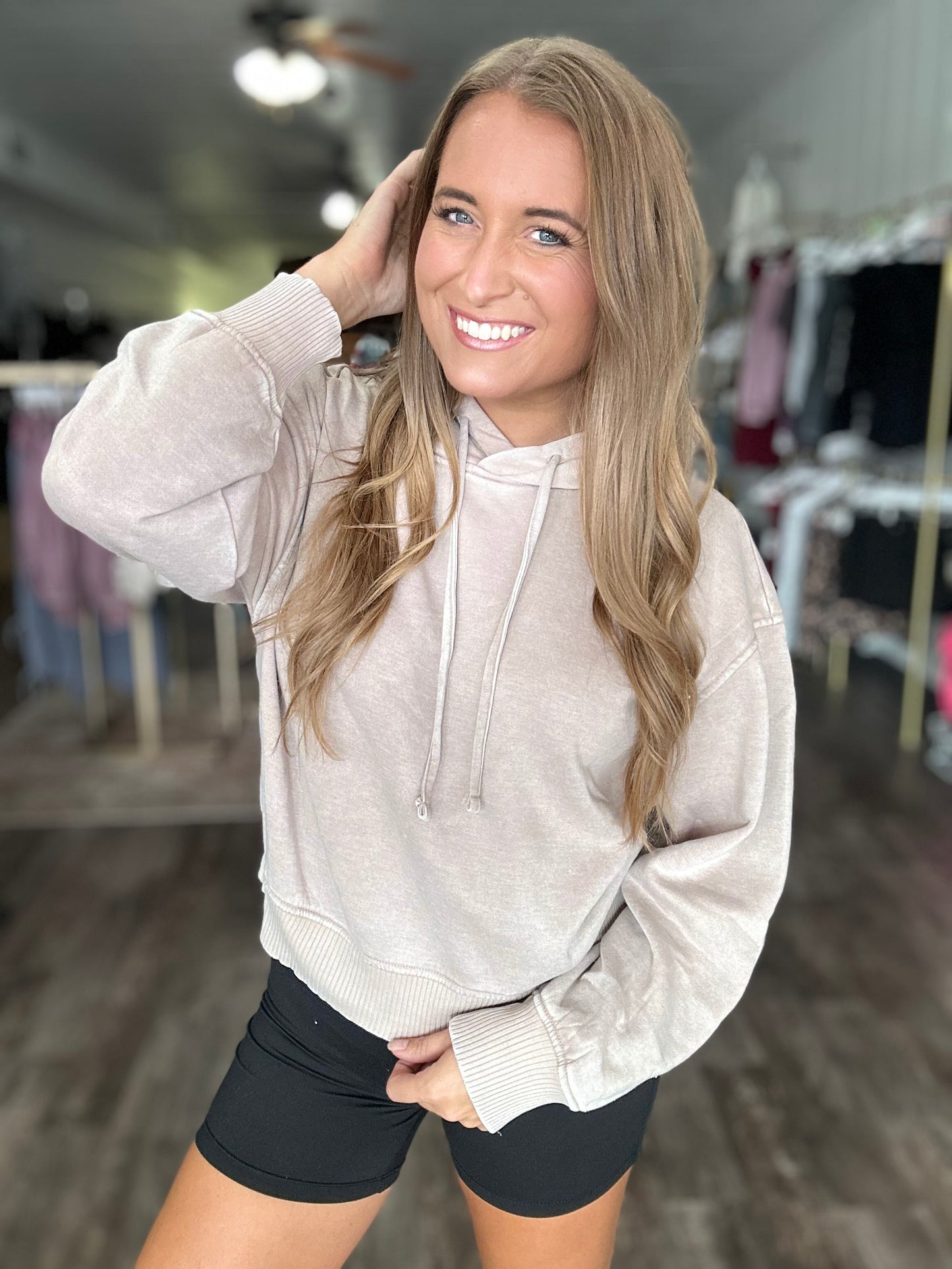 Cozy On Up Hoodie - Light Mocha