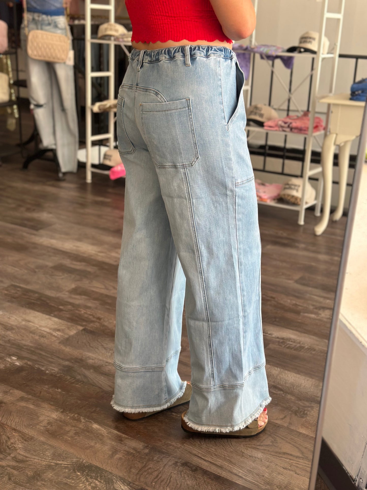 Leona Wide Leg Baggy Denim - Light