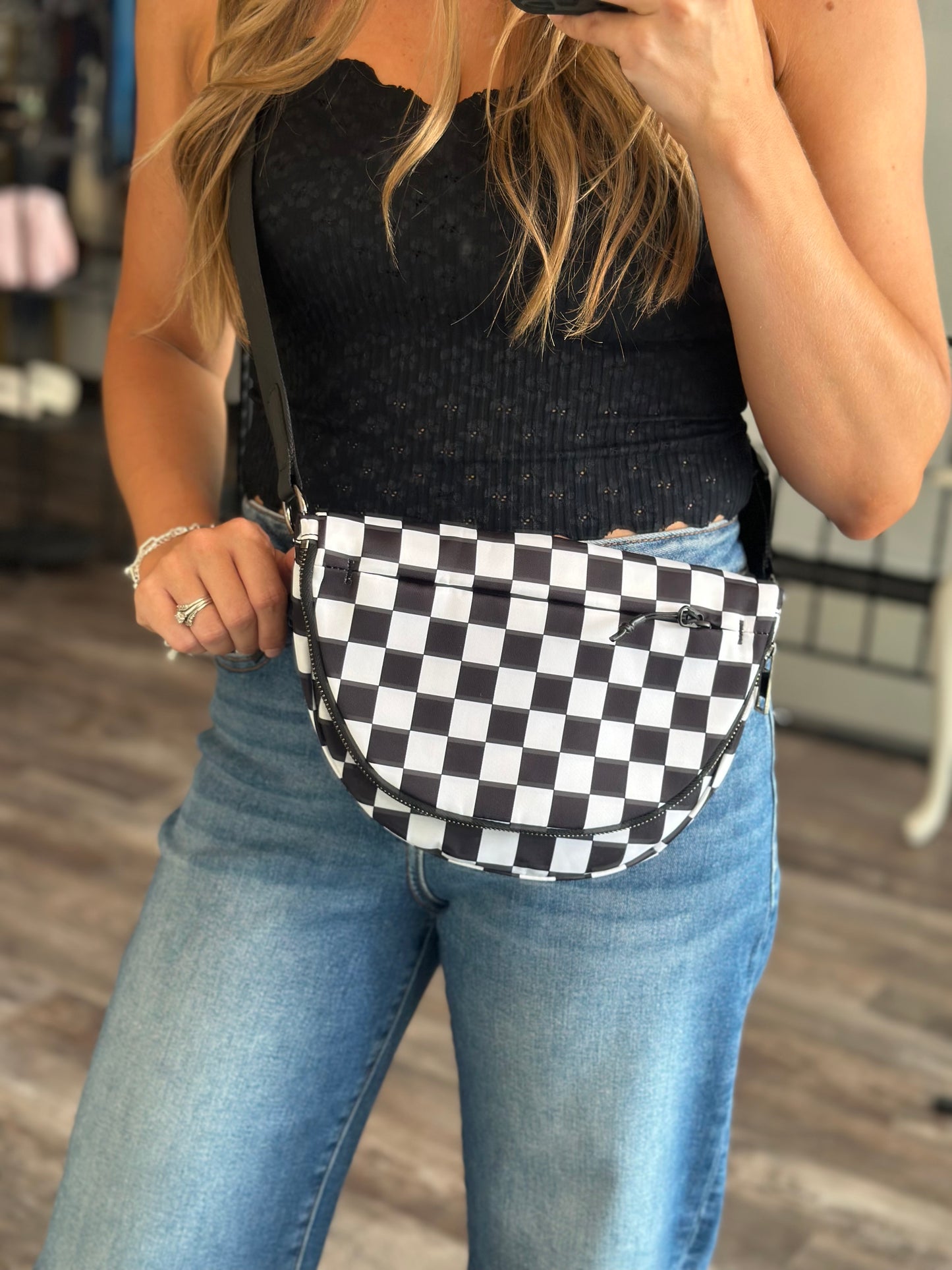For The Hustle Sling Bag - Checkered