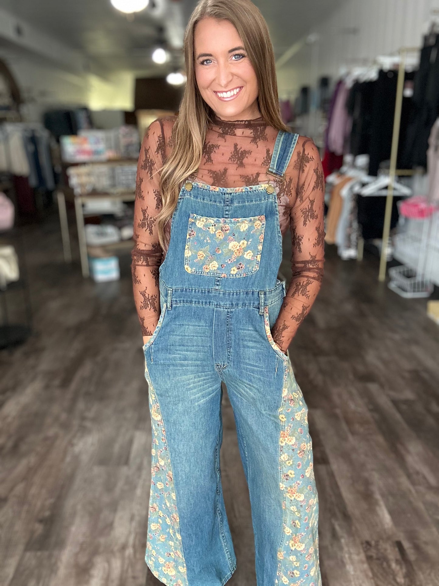 Wild Soul Floral Denim Overalls