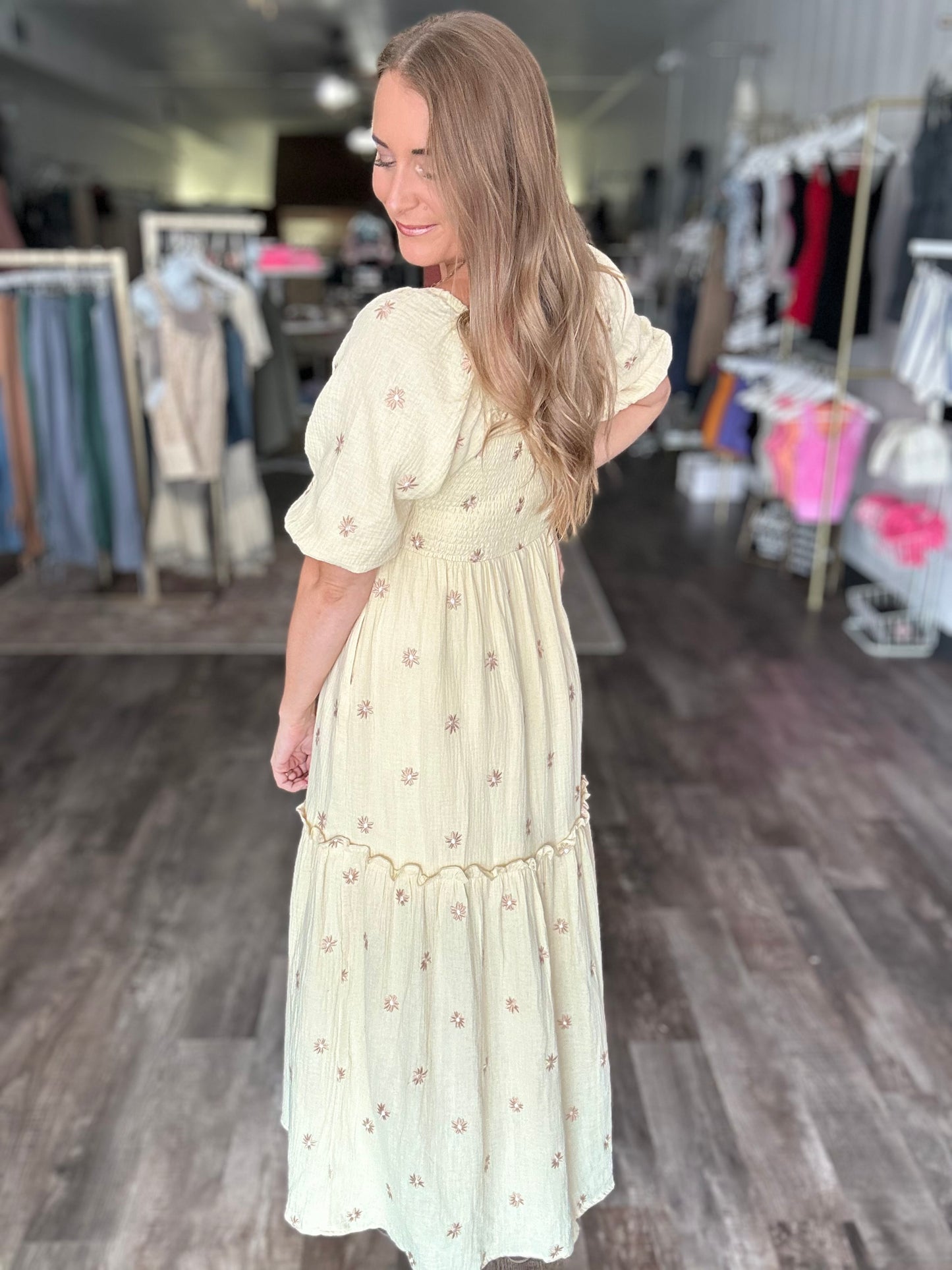 Crossroads Embroidered Maxi Dress