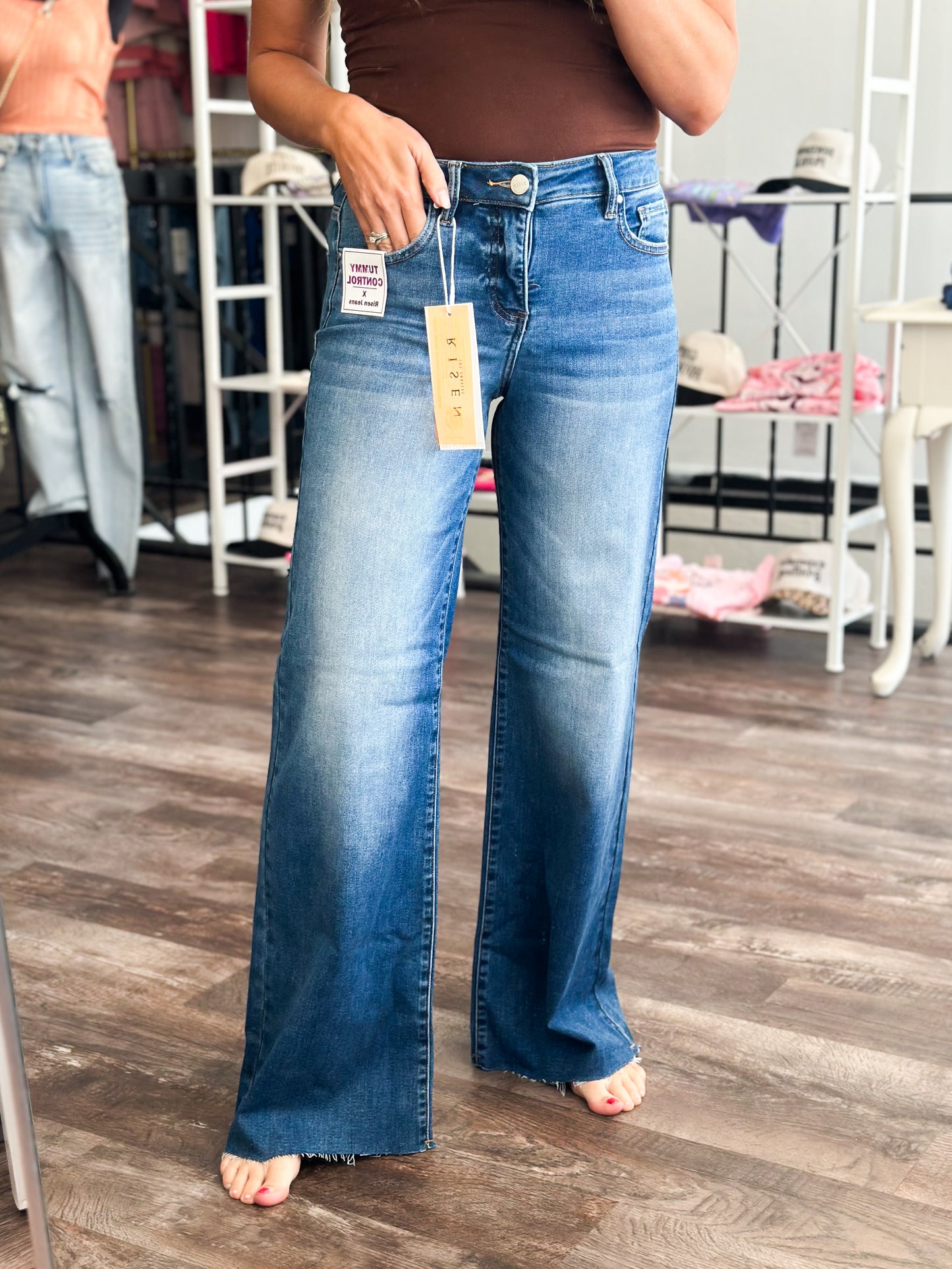 Trina Tummy Control Raw Hem Denim