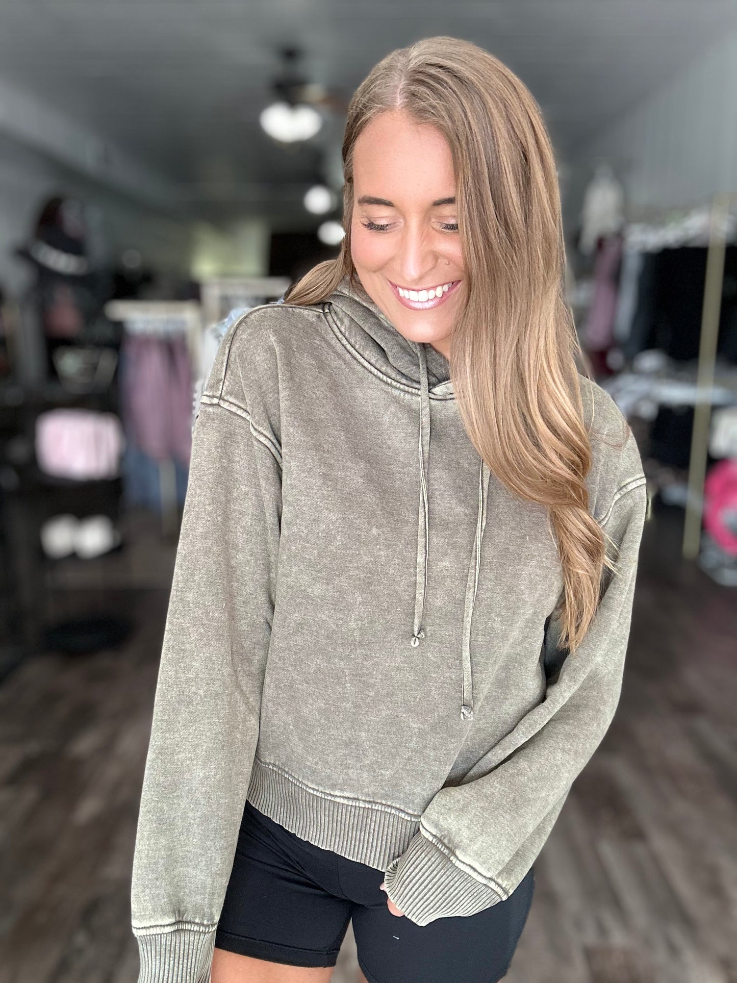 Cozy On Up Hoodie - Dark Olive