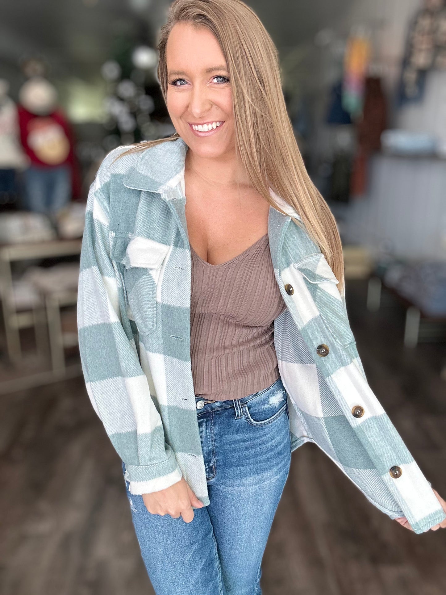 Girl On Fire V-Neck Sweater Tank - Mocha