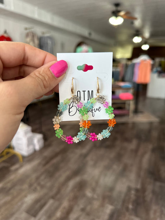 In A Daze Flower Earrings - Bright Multi