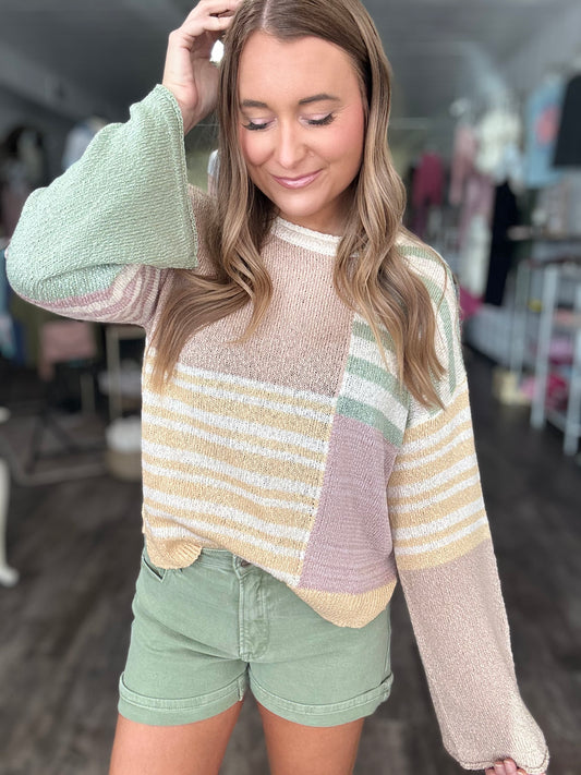 Jump Right In Color Block Top