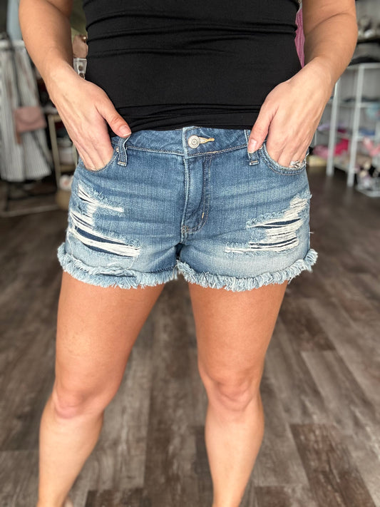 Hazel Mid Rise Denim Shorts