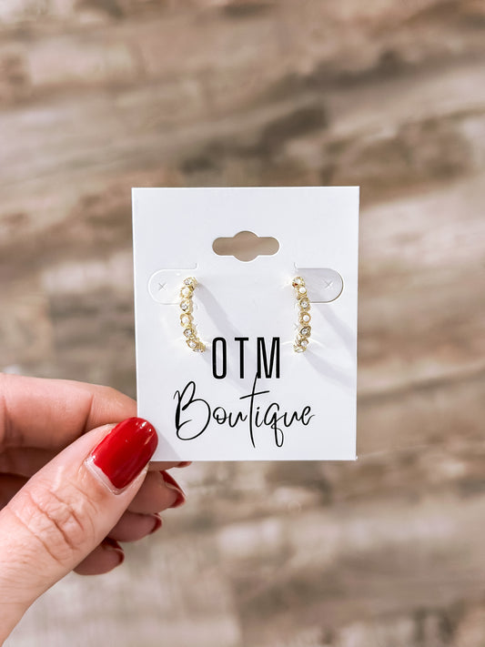 Gold Half Mini Hoop Earrings