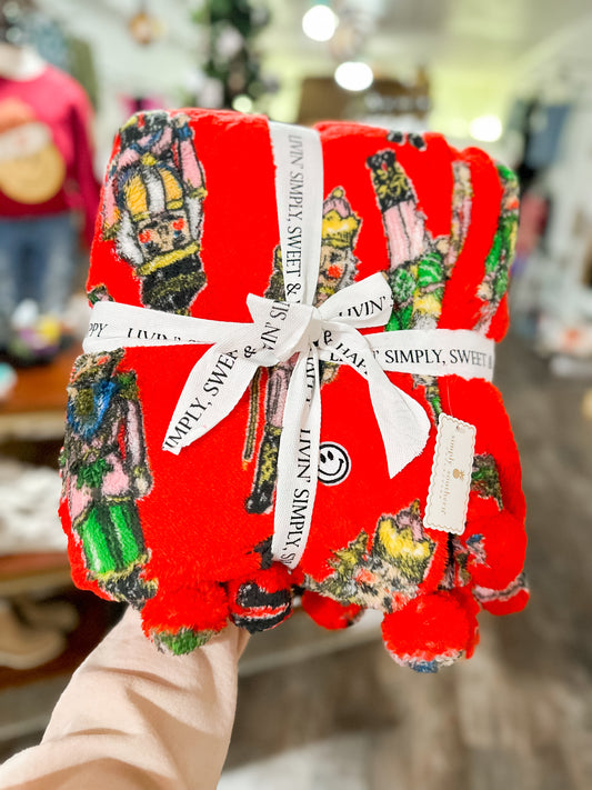 Holiday Blanket - Nutcrackers