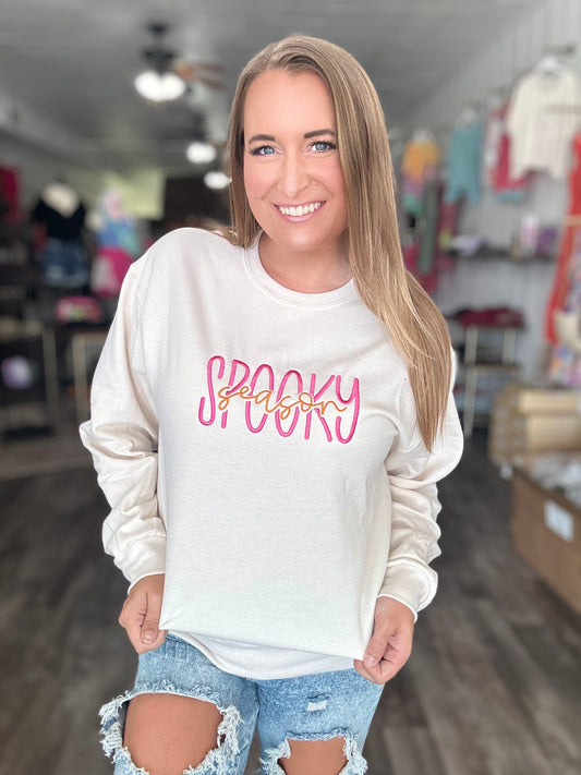 Spooky Season Embroidered Crewneck