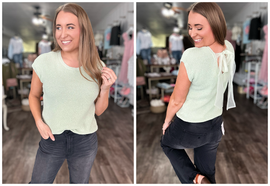 Give You Joy Bow Back Top