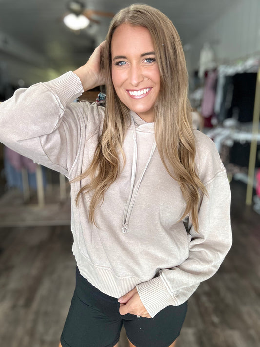 Cozy On Up Hoodie - Light Mocha