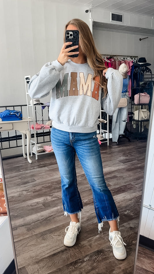 Fall Mama Cropped Crewneck