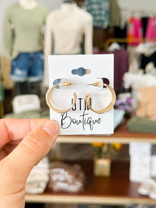 Gold Twisted Hoops